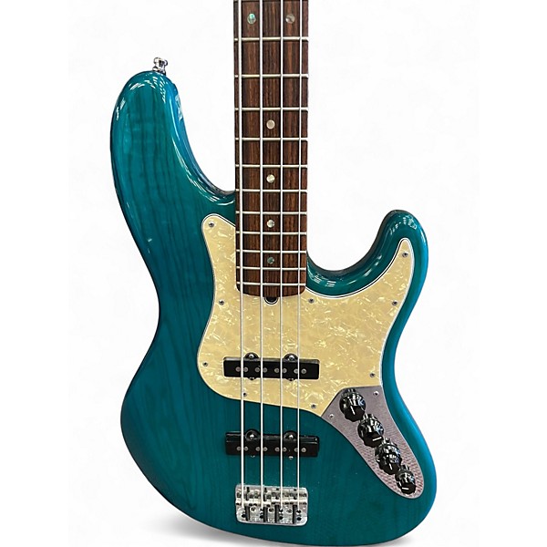 Used Fender American Deluxe Jazz Bass Green Electric Bass Guitar