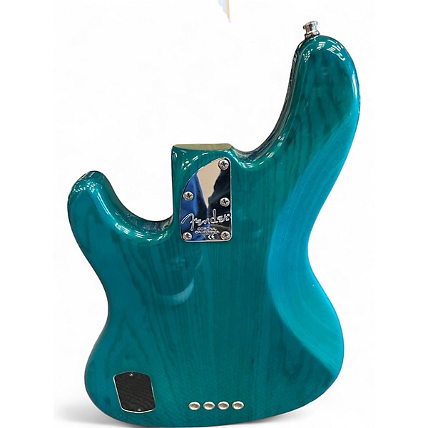 Used Fender American Deluxe Jazz Bass Green Electric Bass Guitar