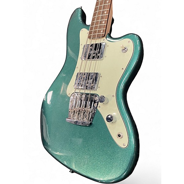 Used Squier Paranormal Rascal Bass HH  Green Electric Bass Guitar