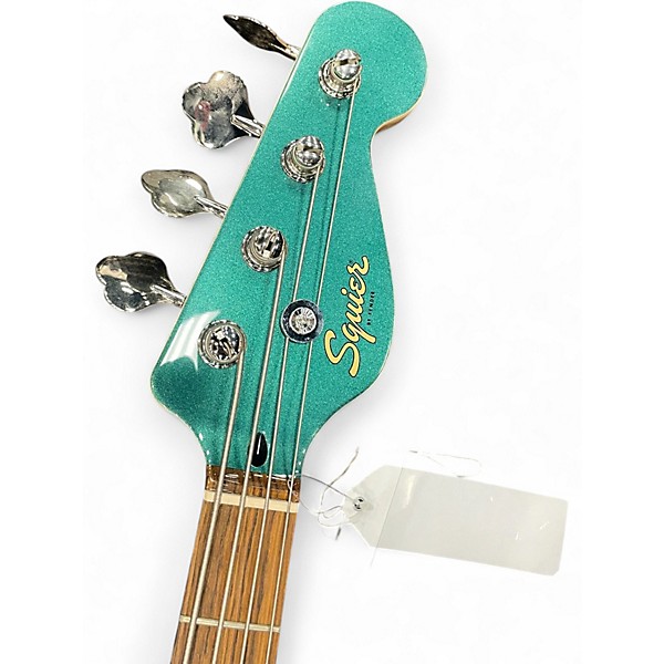 Used Squier Paranormal Rascal Bass HH  Green Electric Bass Guitar