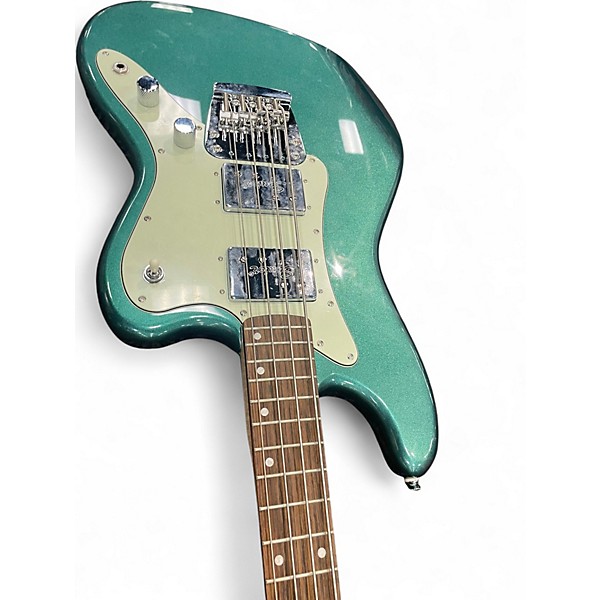 Used Squier Paranormal Rascal Bass HH  Green Electric Bass Guitar
