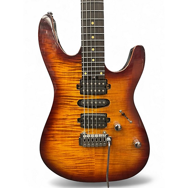 Used Harley Benton FUSION HSH GLOSS TRANS FLAMED BENGAL BURST Solid Body Electric Guitar