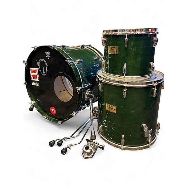 Used Pearl 3 Piece Masters Maple Emerald Green Drum Kit