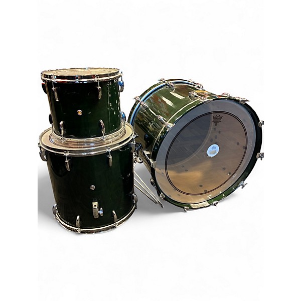 Used Pearl 3 Piece Masters Maple Emerald Green Drum Kit