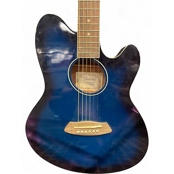 Used Ibanez TCY10E Talman Blue Burst Acoustic Electric Guitar