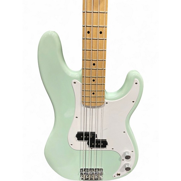 Used Squier Precision Bass Surf Green Electric Bass Guitar