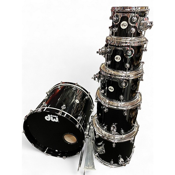 Used DW 6 Piece Design Series PIANO BLACK Drum Kit