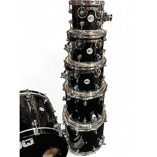 Used DW 6 Piece Design Series PIANO BLACK Drum Kit