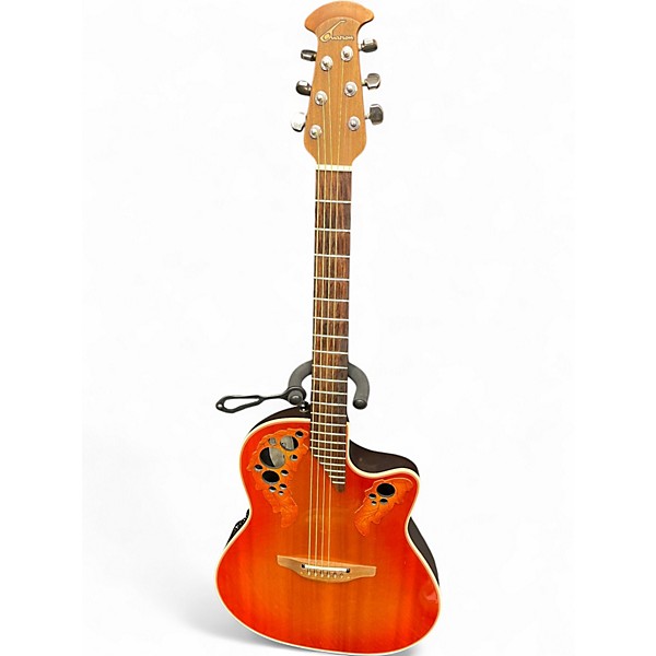 Used Ovation 6868 Elite Standard Orange Acoustic Electric Guitar