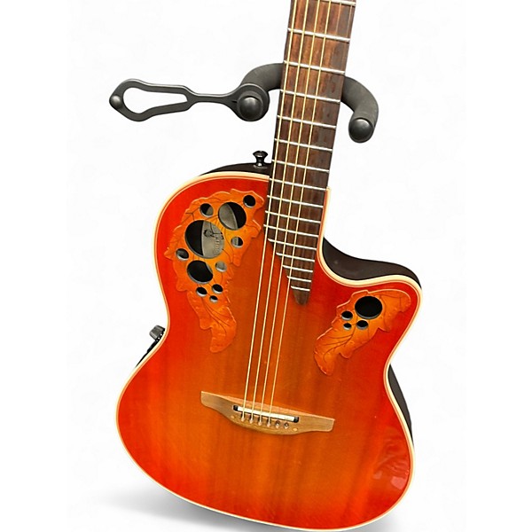 Used Ovation 6868 Elite Standard Orange Acoustic Electric Guitar