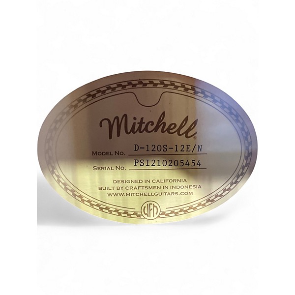 Used Mitchell D-120-S-12E/N Natural 12 String Acoustic Electric Guitar