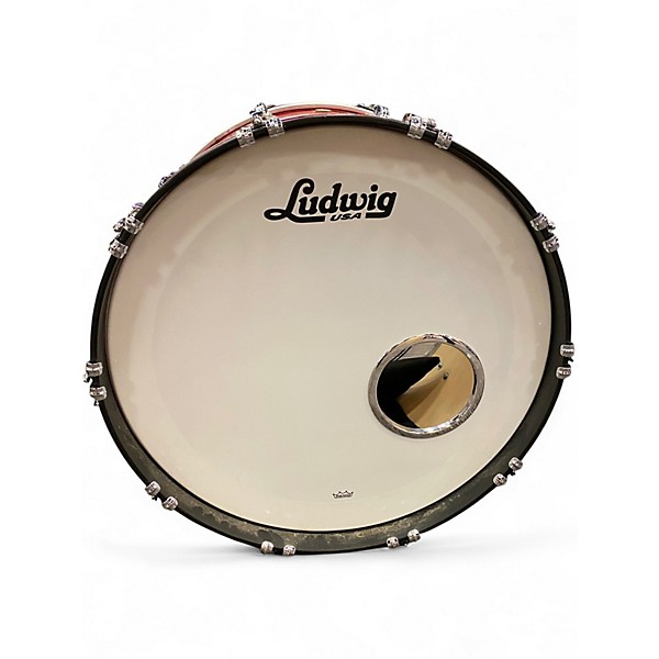 Used Ludwig 3 Piece CLASSIC MAPLE PRO BEAT RED SPARKLE Drum Kit