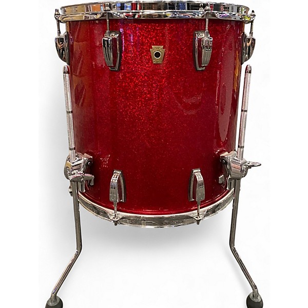 Used Ludwig 3 Piece CLASSIC MAPLE PRO BEAT RED SPARKLE Drum Kit
