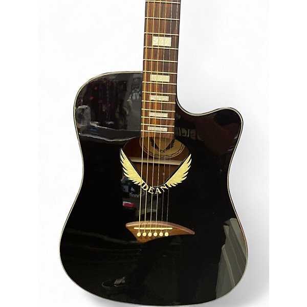 Used Dean VWING BLACK Acoustic Electric Guitar