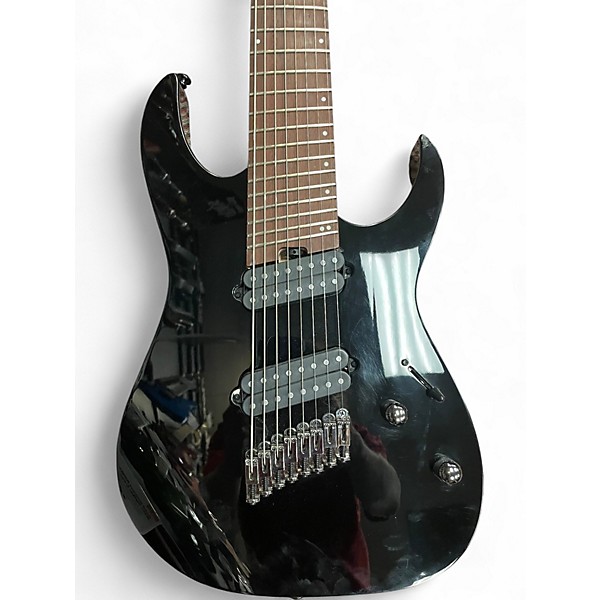 Used Ibanez RGMS 8 Black Solid Body Electric Guitar