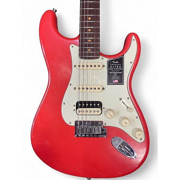 Used Fender American Ultra Luxe Stratocaster Fiesta Red Solid Body Electric Guitar