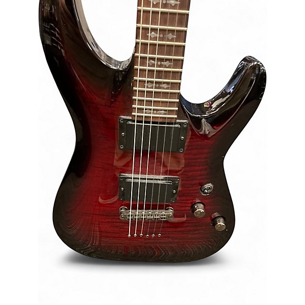 Used Schecter Guitar Research Demon 6 BLOOD BURST Solid Body Electric Guitar
