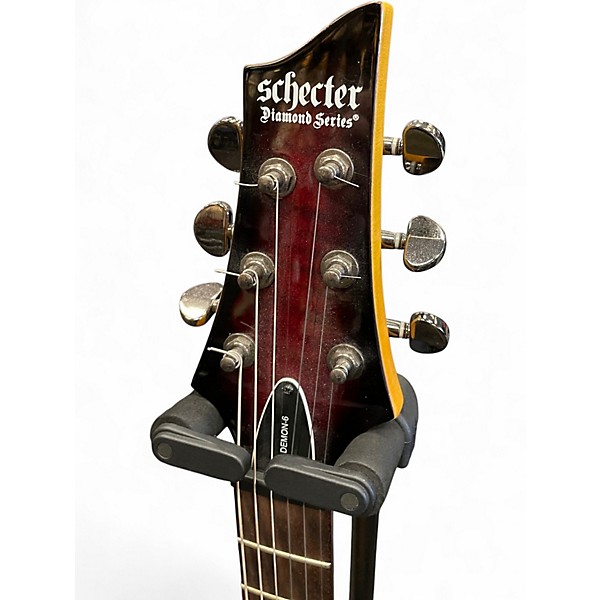 Used Schecter Guitar Research Demon 6 BLOOD BURST Solid Body Electric Guitar