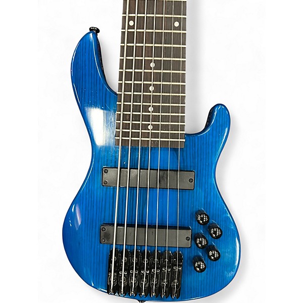 Used Miscellaneous Double Cut 7 String Blue Electric Bass Guitar
