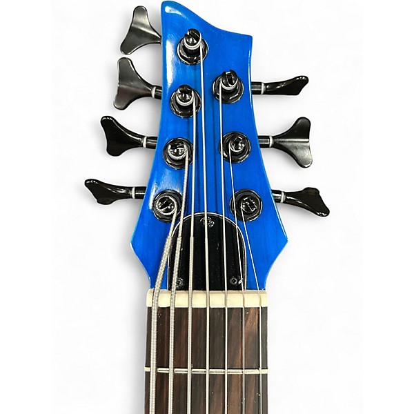 Used Miscellaneous Double Cut 7 String Blue Electric Bass Guitar