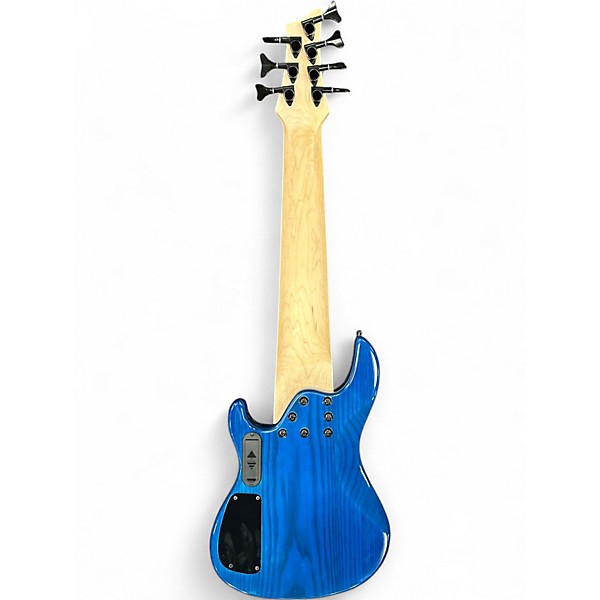 Used Miscellaneous Double Cut 7 String Blue Electric Bass Guitar