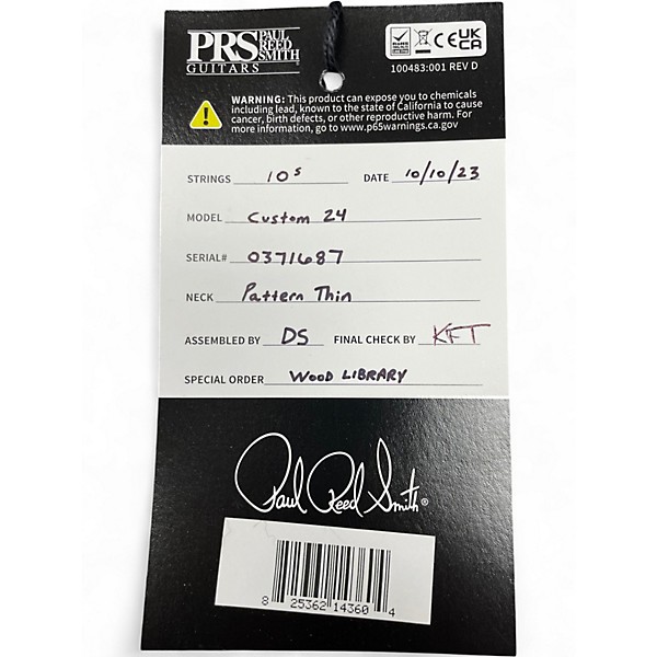 Used 2023 PRS Custom 24 BURNT MAPLE LEAF Solid Body Electric Guitar