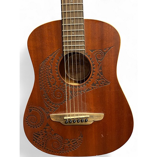 Used Luna Safari Tattoo 3/4 Size Natural Acoustic Guitar