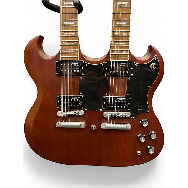 Used Dean DUAL NECK SG Natural Solid Body Electric Guitar