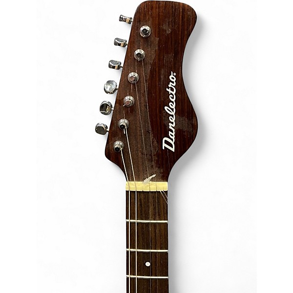 Used Danelectro SITAR BLACK AND RED Solid Body Electric Guitar