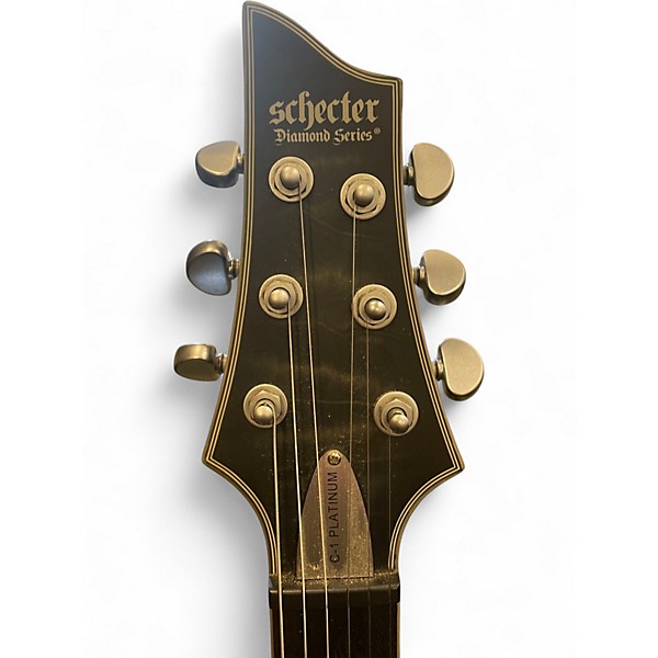 Used Schecter Guitar Research C1 Platinum TRANSLUCENT BLACK Solid Body Electric Guitar