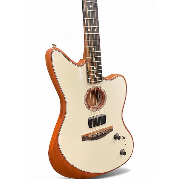 Used Fender Acoustasonic Jazzmaster White Acoustic Electric Guitar