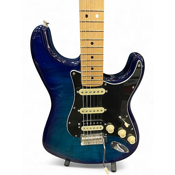 Used Fender Limited Edition Player Stratocaster HSS Plus Top Blue Burst Solid Body Electric Guitar