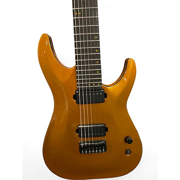 Used Schecter Guitar Research Km7 Gold Solid Body Electric Guitar