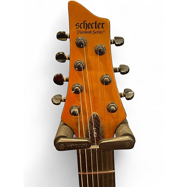 Used Schecter Guitar Research Km7 Gold Solid Body Electric Guitar