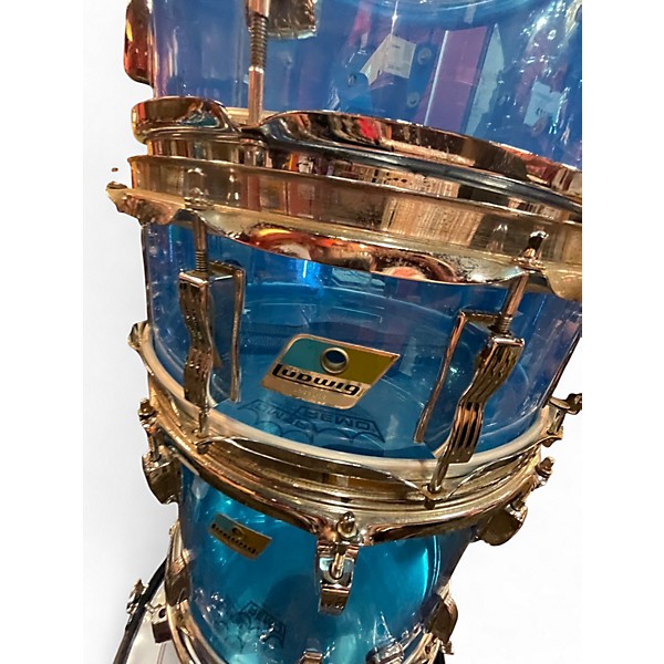 Used Ludwig 5 Piece Vista Lite Transparent Blue Drum Kit