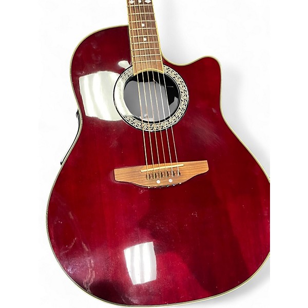 Used Ovation CC057 Celebrity red Acoustic Electric Guitar