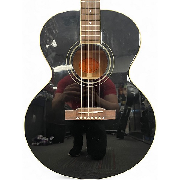 Used Epiphone Inspired by Gibson Custom J-180 LS Ebony Acoustic Electric Guitar