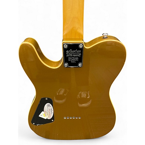 Used Schecter Guitar Research Diamond Series PT Metallic Gold Solid Body Electric Guitar