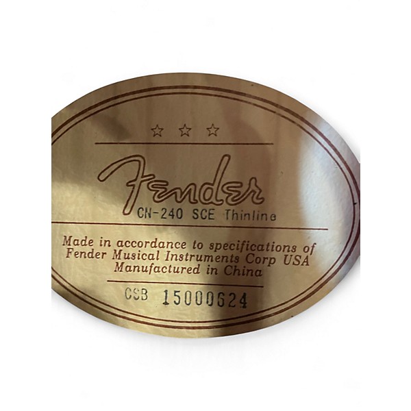 Used Fender CN-240SCE Thinline Natural Classical Acoustic Electric Guitar