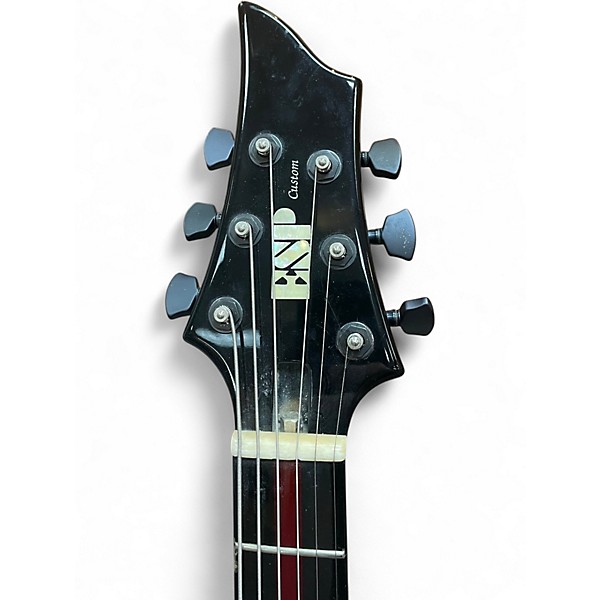 Used ESP CUSTOM BLACK AND RED Solid Body Electric Guitar