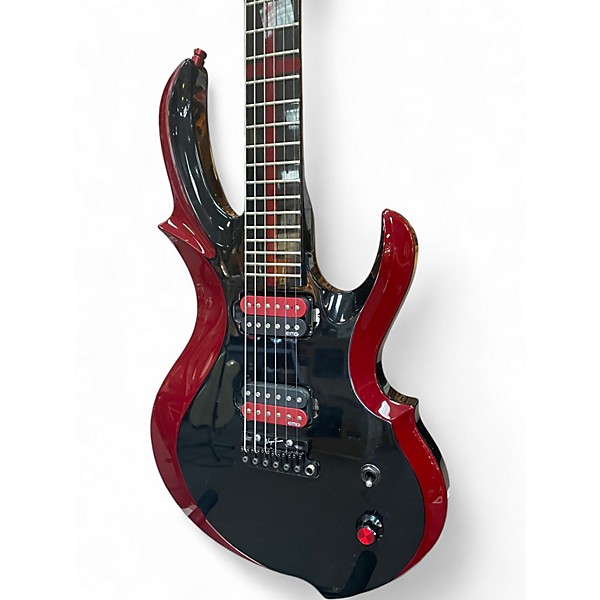 Used ESP CUSTOM BLACK AND RED Solid Body Electric Guitar