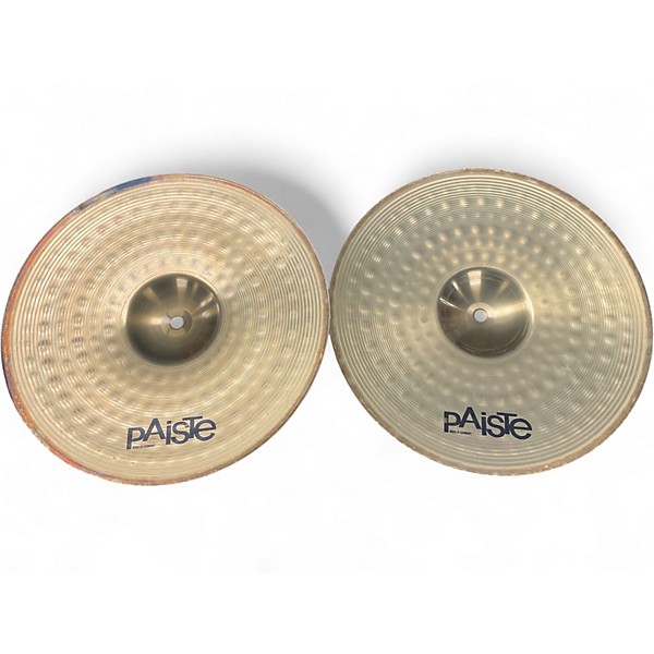 Used Paiste 14in 101 BRASS HI HAT PAIR Cymbal