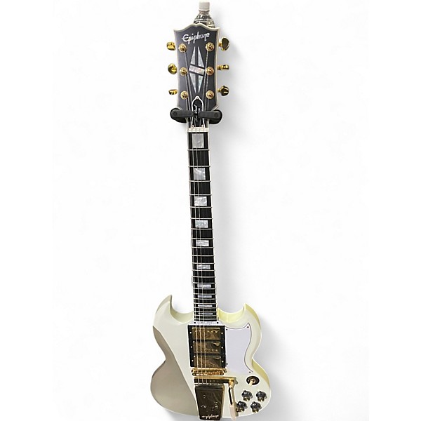 Used Epiphone inspired by gibson 1963 les paul custom white Solid Body Electric Guitar