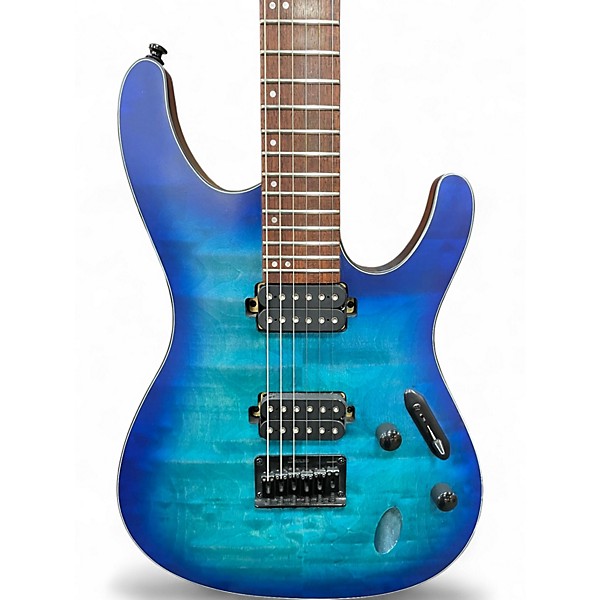 Used Ibanez S621QM Blue Solid Body Electric Guitar