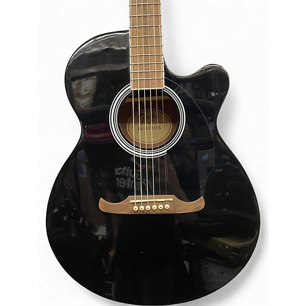 Used Fender FA135CE Concert Black Acoustic Electric Guitar