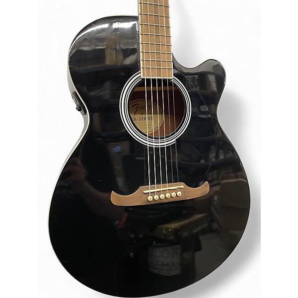 Used Fender FA135CE Concert Black Acoustic Electric Guitar