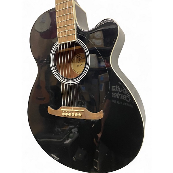 Used Fender FA135CE Concert Black Acoustic Electric Guitar