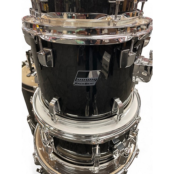 Used Ludwig 5 Piece Backbeat Black Drum Kit