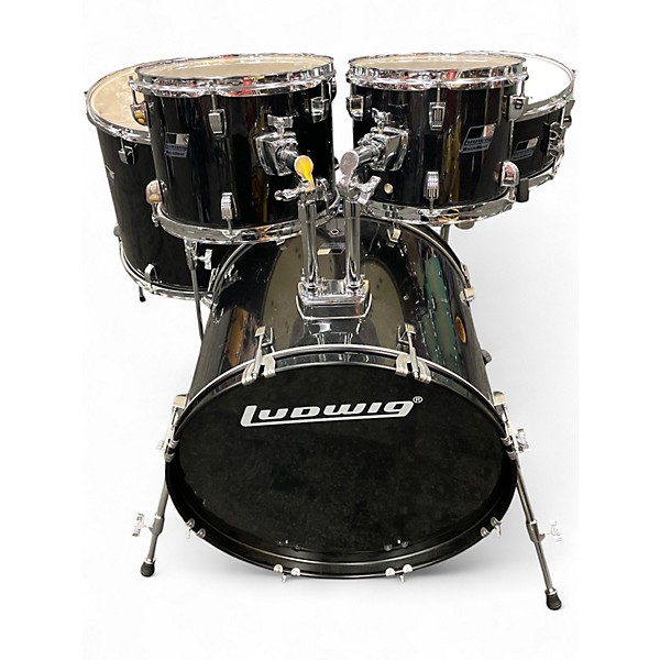 Used Ludwig 5 Piece Backbeat Black Drum Kit