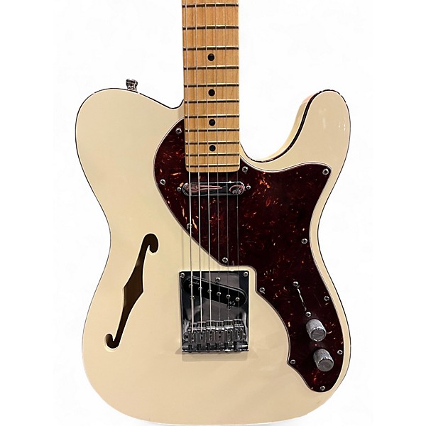 Used Fender American Deluxe Telecaster Thinline Olympic White Hollow Body Electric Guitar